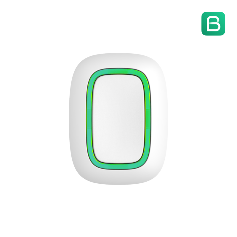 Bouton sans fil Ajax Button Jeweller Blanc de face