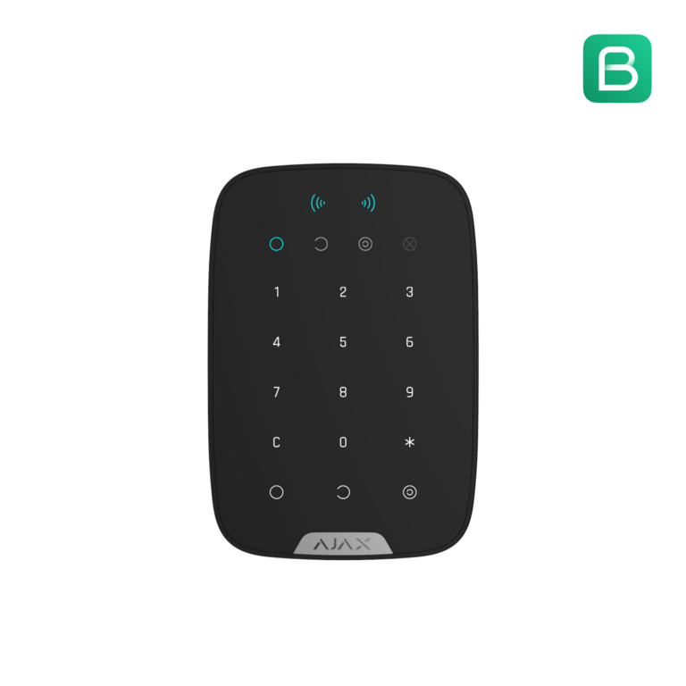 Clavier numérique Ajax KeyPad Plus Jeweller Noir de face